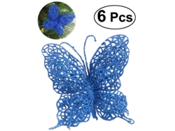 Adorno navideño de mariposa con diseño de flor de cebolla artificial