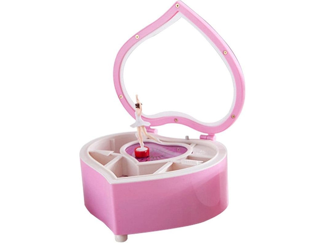 Caja De Música Para Joyas Con Bailarina Giratoria En Forma De Corazón.