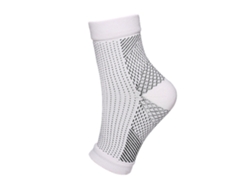 Calcetines de compresión antifatiga para sujeción del tobillo, ideales para correr, ciclismo y baloncesto. Mdug (blanco, 1 par, L XL)