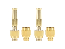 2 Piezas Boquilla Manguera Jardín Latón 7 Gpm 80 Psi Conector G1/2 Para Lavar Coches Regar Plantas