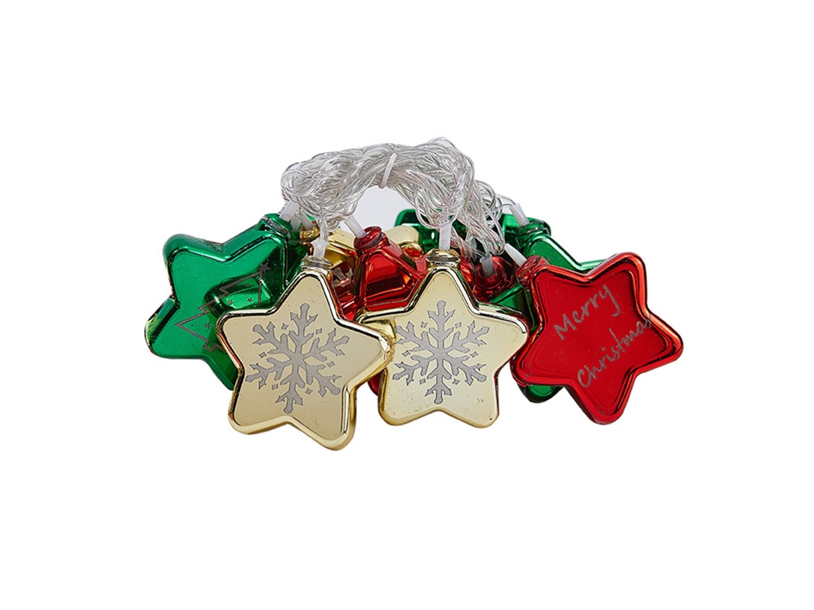 Guirnalda De Luces Navideñas Decorativas, Creativa, Plástico, Con Forma Estrella, A Pilas, Para Esca