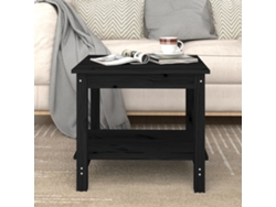 Mesa de Centro de Apoyo 50X50X45 Cm Madera de Pino Maciza Negro