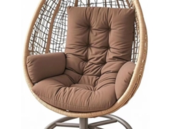 Cojín Para Silla Colgante Con Reposabrazos, Grueso, Suave Y Cómodo Para Jardín, Exteriores E Interiores Marrón