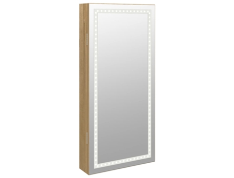 Espejo con joyero y luces LED VIDAXL para pared
