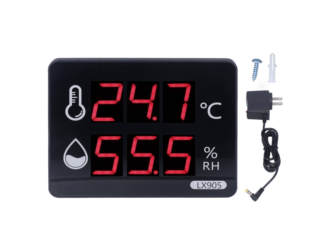Termómetro Higrómetro Digital Multifuncional Con Indicador De Temperatura Y Humedad, Pantalla Led Y Soporte Giratorio.
