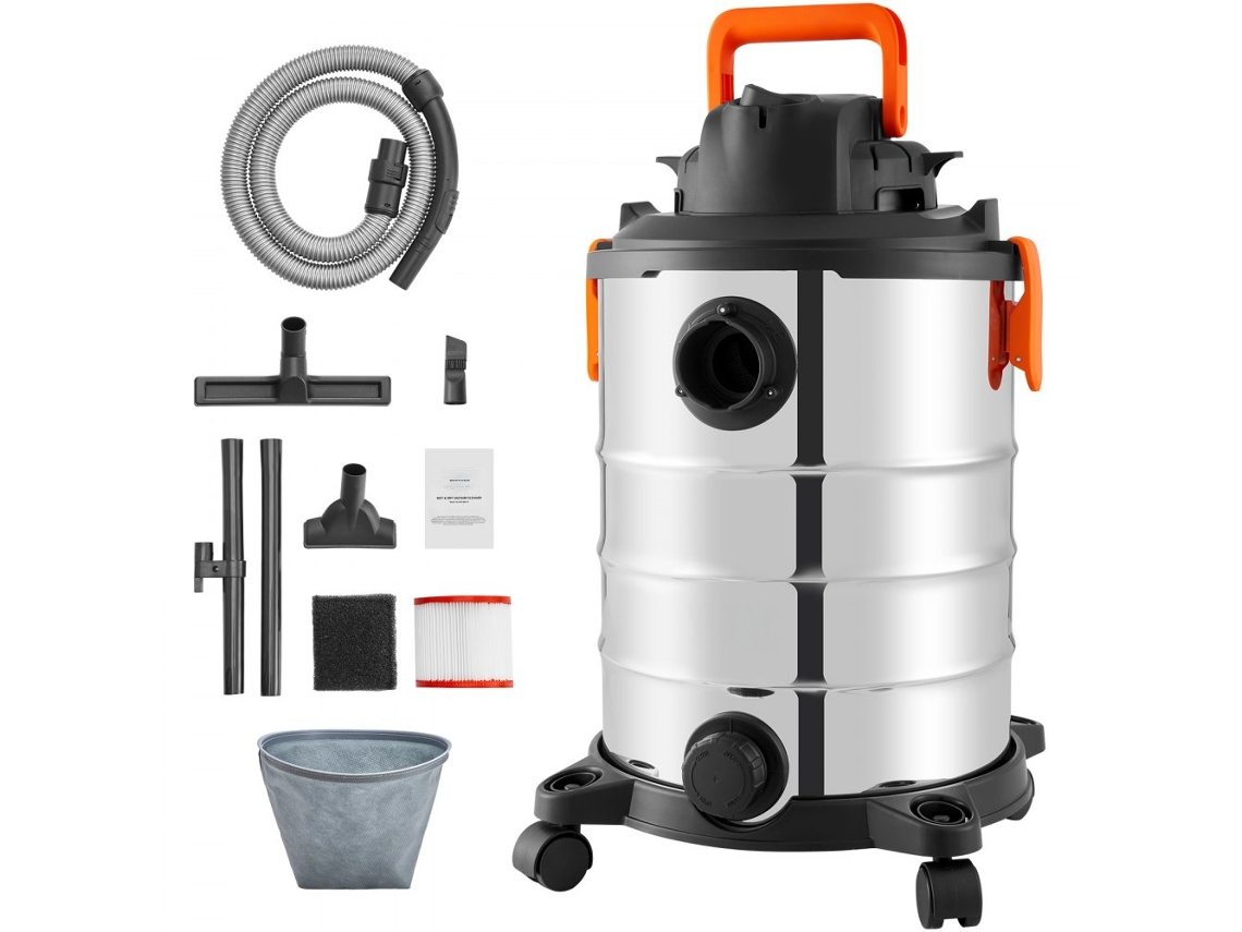 Aspiradora industrial de acero inoxidable de 30L con motor de 6 hp, alta succión y función de soplado Tekmaquinas