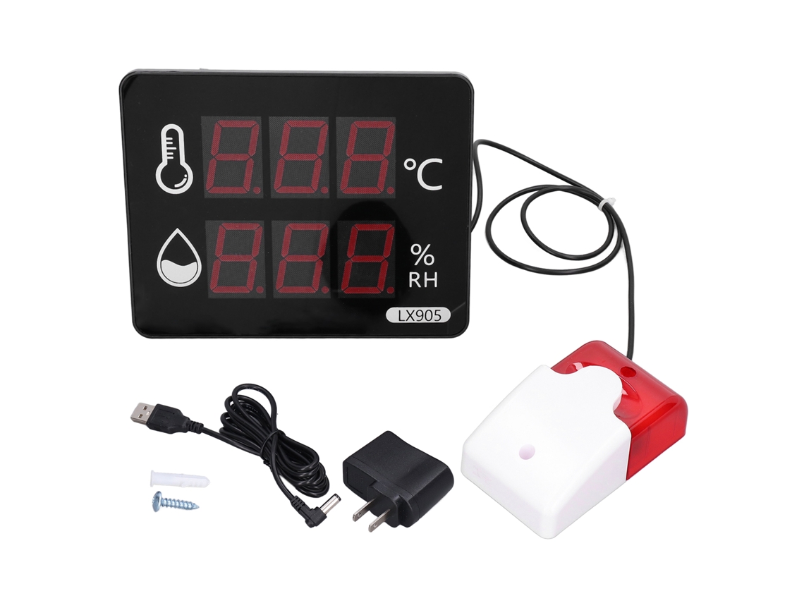 Termómetro Higrómetro Digital Led Medidor De Temperaturay Humedad 100‑240v