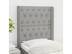 Cabecero Con Orejas De Tela Gris Claro 83x16x118/128 Cm