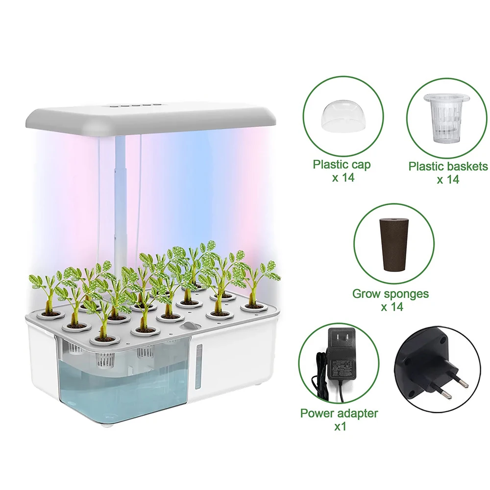 Sistema De Cultivo Hidropónico Con Conexión Wifi, Equipado Con Luces Led Para El Crecimiento De Las Plantas Y Bomba De Agua Automática.