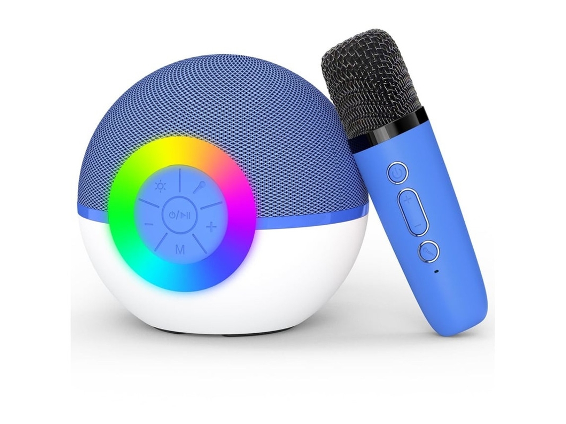 Mini máquina de karaoke para niños y adultos, altavoz Bluetooth portátil con 2 micrófonos inalámbricos, juguetes de regalo con Repr Yizhood