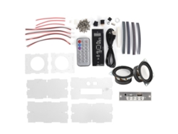 Kit De Caixa De Alto-falante Bluetooth Diy Com Amplificador De Som E Capa Transparente 12 Canais Espectro 40hz