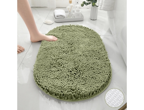 Alfombra de Baño LUUCOZK Antideslizantes Absorbentes Secado Rápido Decoración Baño Fondo Poliéster Verde (40x60cm)