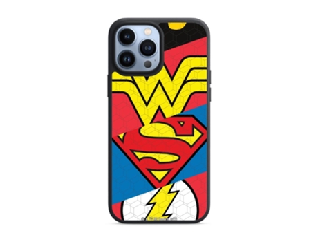 Funda Oficial Dc Comics Logos Tradicionales Warner Bros para iPhone 13 Pro Max PHONECASES3D Piel Sintética Negro