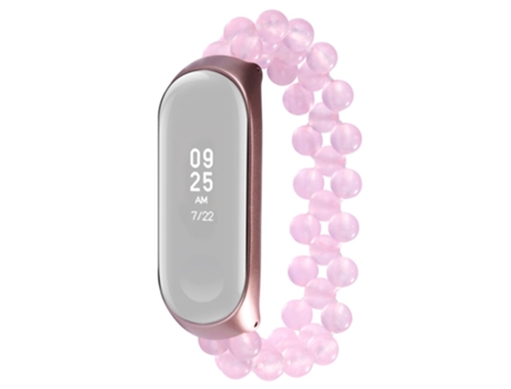 Correa de cuentas trenzadas cuentas de jade para Xiaomi Mi Band 3/4 - rosa