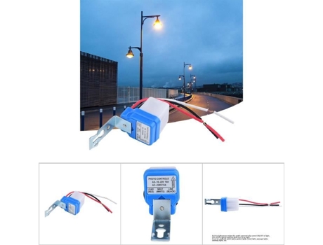 HURRISE Interruptor de Luz Automático Encendido / Apagado Sensor de Luz AC 220V 10A