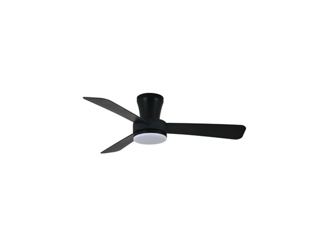 Ventilador LED Benda 3 negro de 28 W y 2800 lm con atenuación CCT, Cristalrecord