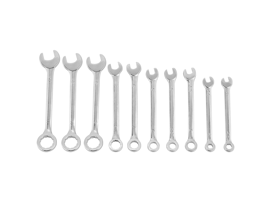 Juego De 11 Llaves Combinadas Métricas - Herramienta De Reparación Profesional