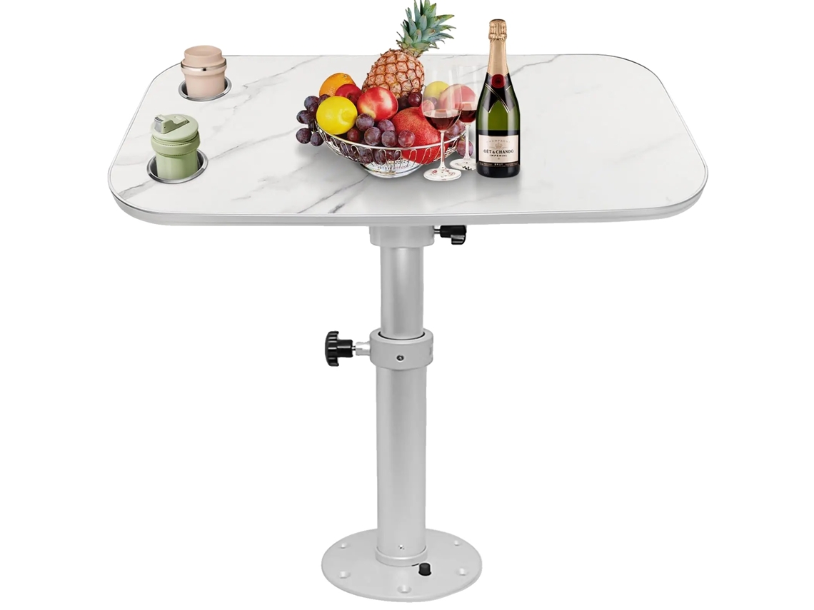 Mesa para barco, 86 x 45 cm, altura ajustable de 45 a 69 cm, capacidad de hasta 45 kg, uso versátil, fácil instalación OEM.