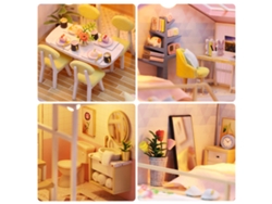 2026-kit De Casa De Muñecas Diy De Madera Con Muebles, Luz Led Y Música Sweet Time