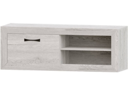 Mueble de TV MUEBLAM Niza (140x50x42 cm - Melamina - Blanco Artic y Negro)