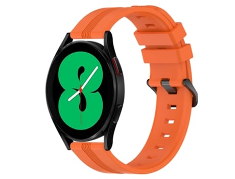 Correa de reloj inteligente para Samsung Galaxy Watch4 44 mm 20 mm Correa de reloj Slicone a rayas cóncavas (naranja)