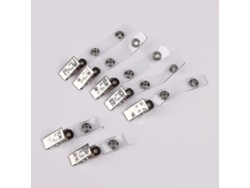 100 Clips De Metal Con Correas De Pvc Transparente Para Tarjetas De Identidad Y Portatargetas