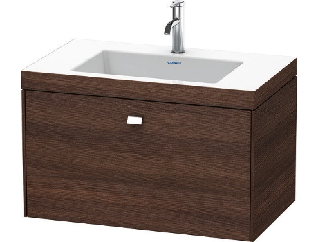 Lavabo para muebles DURAVIT Brioso c-bonded con base mural 80,0x48,0 cm 1 cajón sin rebosadero con banco para grifos 1 agujero para grifos