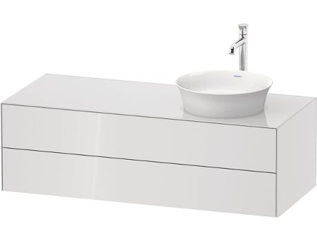 DURAVIT Tulip blanco, mueble de baño colgado en la pared, ancho 1300 x profundidad 550mm, con 2 cajones, con tecnología tip-on, WT4987R