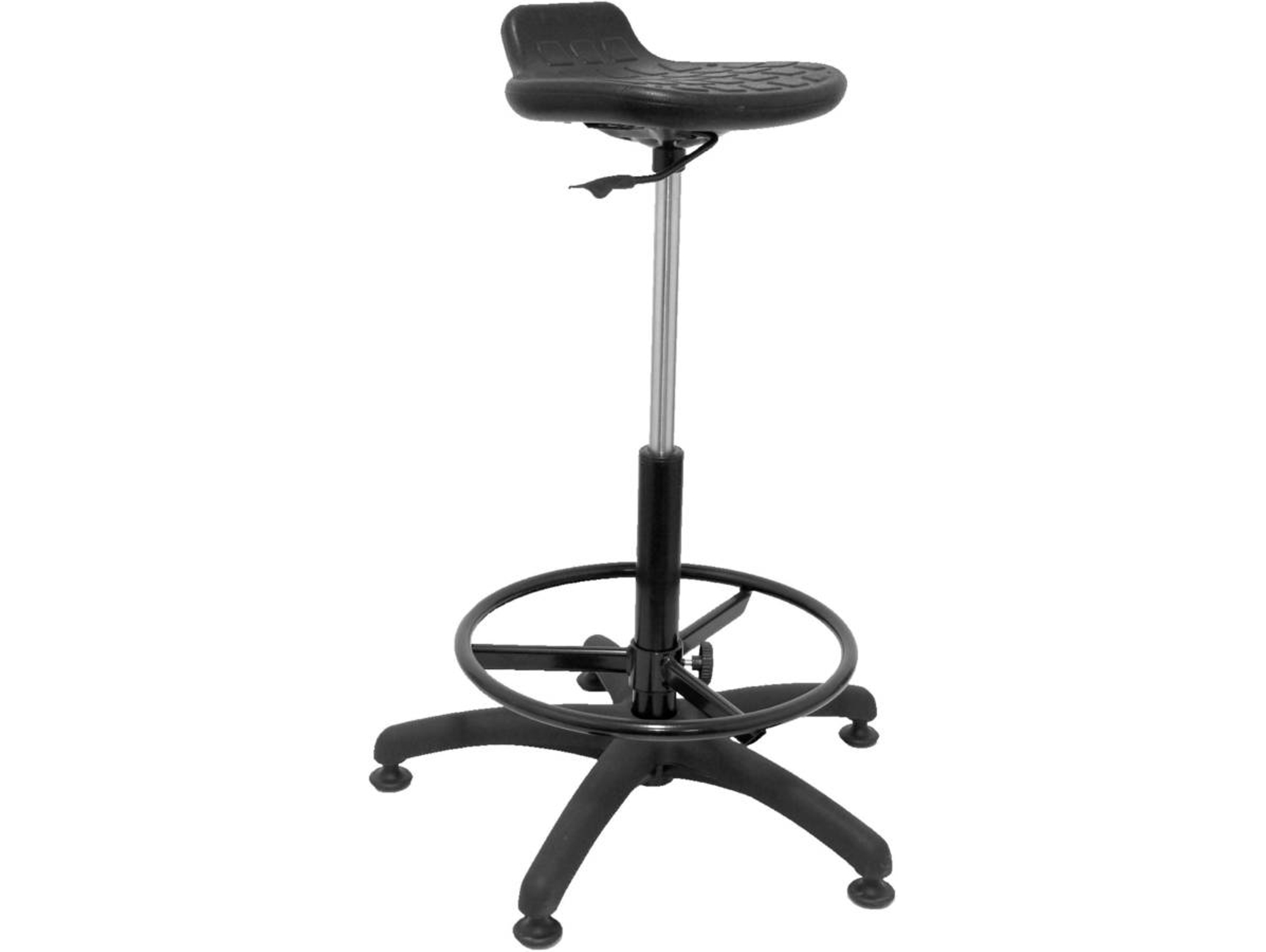 Taburete de Oficina PIQUERAS Y CRESPO Molinar Negro (PVC)