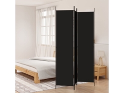 Biombo/separador | Biombo, con 3 paneles 150x220 cm en tela negra Wsd663626 Adorável Casa