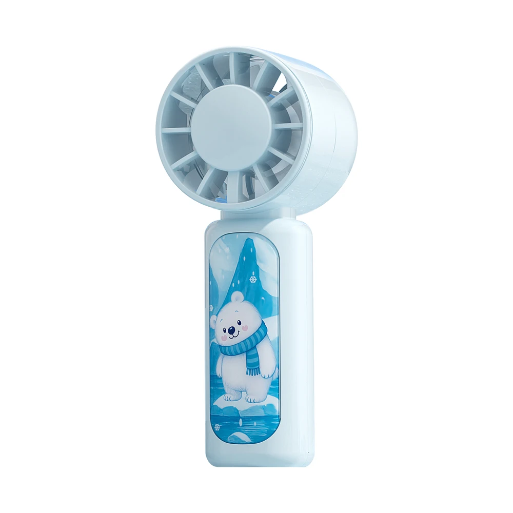 Ventilador Portátil Silencioso De Mano De Tres Velocidades (azul Cielo), Recargable Por Usb, Mini Ventilador De Escritorio.