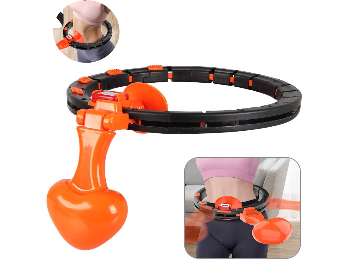 KOFIHETY Aro de hula hula con peso silencioso y masaje de 360 grados, anillo de fitness desmontable de ajuste universal, equipo de entrenamiento abdominal inte