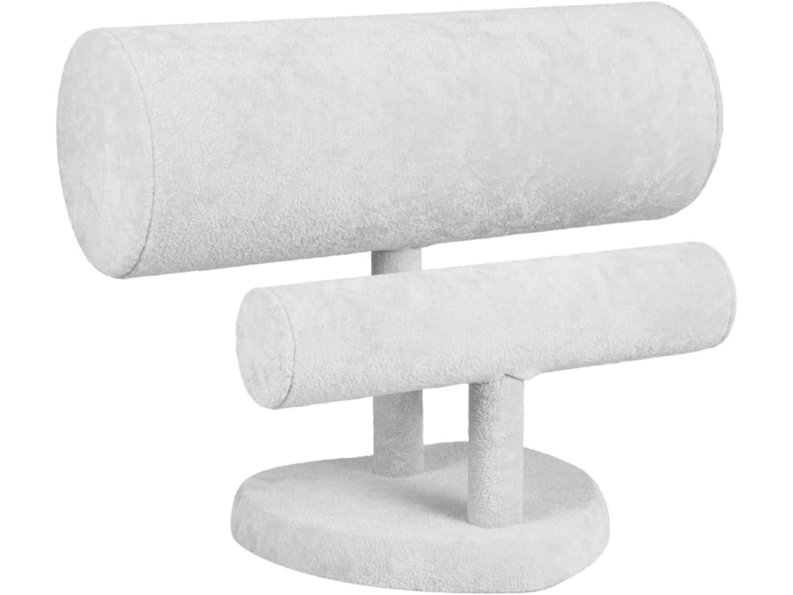 Soporte Multifuncional Para Pulseras Y Accesorios, Elegante Soporte De Exhibición Gris Para Diademas.