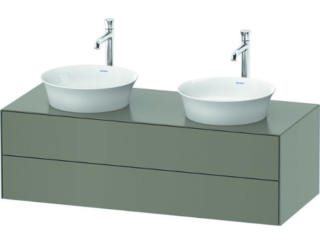 DURAVIT Tulip blanco, mueble de baño colgado en la pared, ancho 1300 x profundidad 550mm, con 2 cajones, con tecnología tip-on, WT4988B