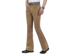 2026-pantalones Casuales De Pana Para Hombre Con Corte Campana Elástico Talle Regular Invierno