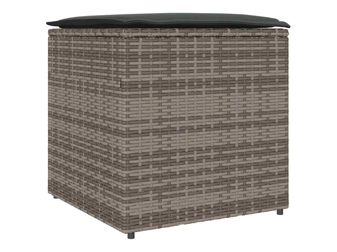 Caja de cojín gris 50 x 50 x 50 cm Patas de mimbre MAISON EXCLUSIVE