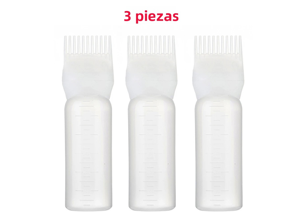 Paquete de 3 botellas recargables de 180 ml para aceite capilar MDUG (blancas)