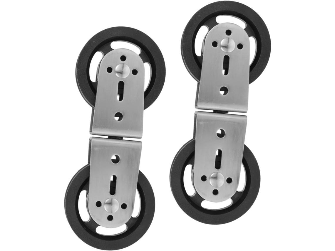 2 Piezas De Polea Giratoria Doble De Plástico Silenciosa Para