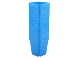 20 Macetas Pequeñas De Plástico Modernas Para Plantas Suculentas, Macetas Cuadradas Para Arbustos (azul)