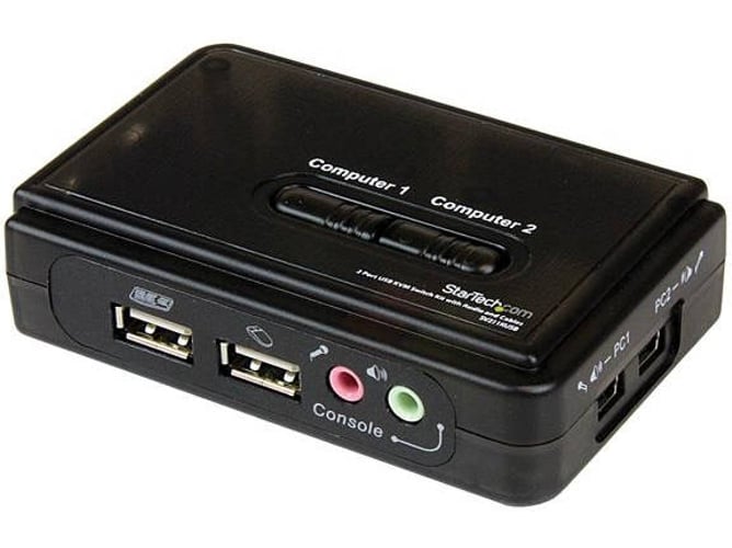 Chaveador KVM STARTECH Juego de Conmutador KVM de 2 puertos con todo incluido - USB - Audio y Vídeo VGA