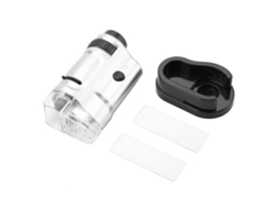 Microscópio De Bolso Mini Iluminado Com Led Zoom 20x-40x E Base Mg10081-8