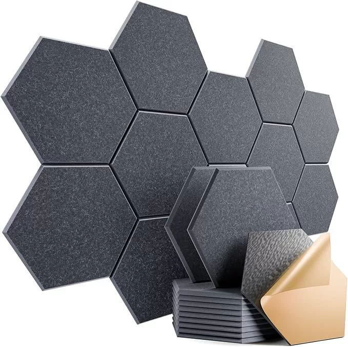 Paineles Acústicos Eifson Espuma Poliéster Hexag Aislamiento 30x26cm 12 Un (gris Oscuro)