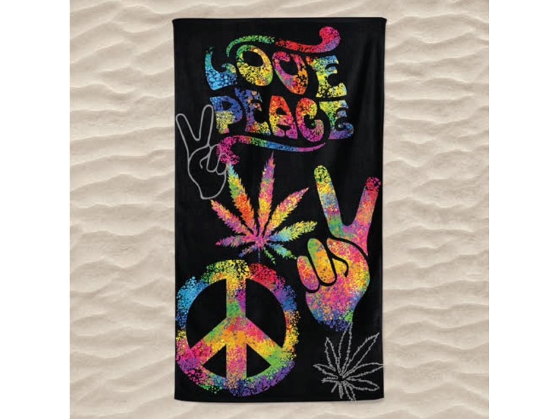 Toalla De Playa De Microfibra Peace And Love