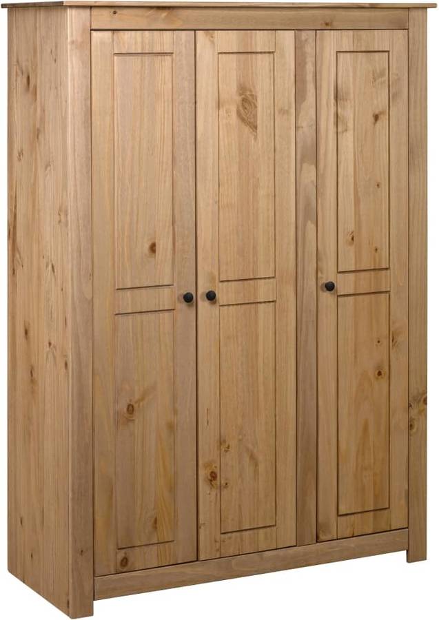 Vidaxl Armario 3 puertas madera pino panamá range casa hogar habitación muebles mobiliario decoración diseño estilo bricol 118x50x1715