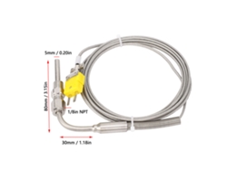 2026dz-Sonda De Temperatura De Gases De Escape Termopar Tipo K 1/8in Npt Hilo Acero Inoxidable Punta Expuesta 100cm