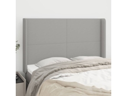 Cabecero Con Orejas De Tela Gris Claro 147x16x118/128 Cm