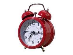 Reloj despertador mecánico silencioso de metal con doble campana Baok, de 7,6 cm (3 pulgadas), que funciona con pilas, color rojo.