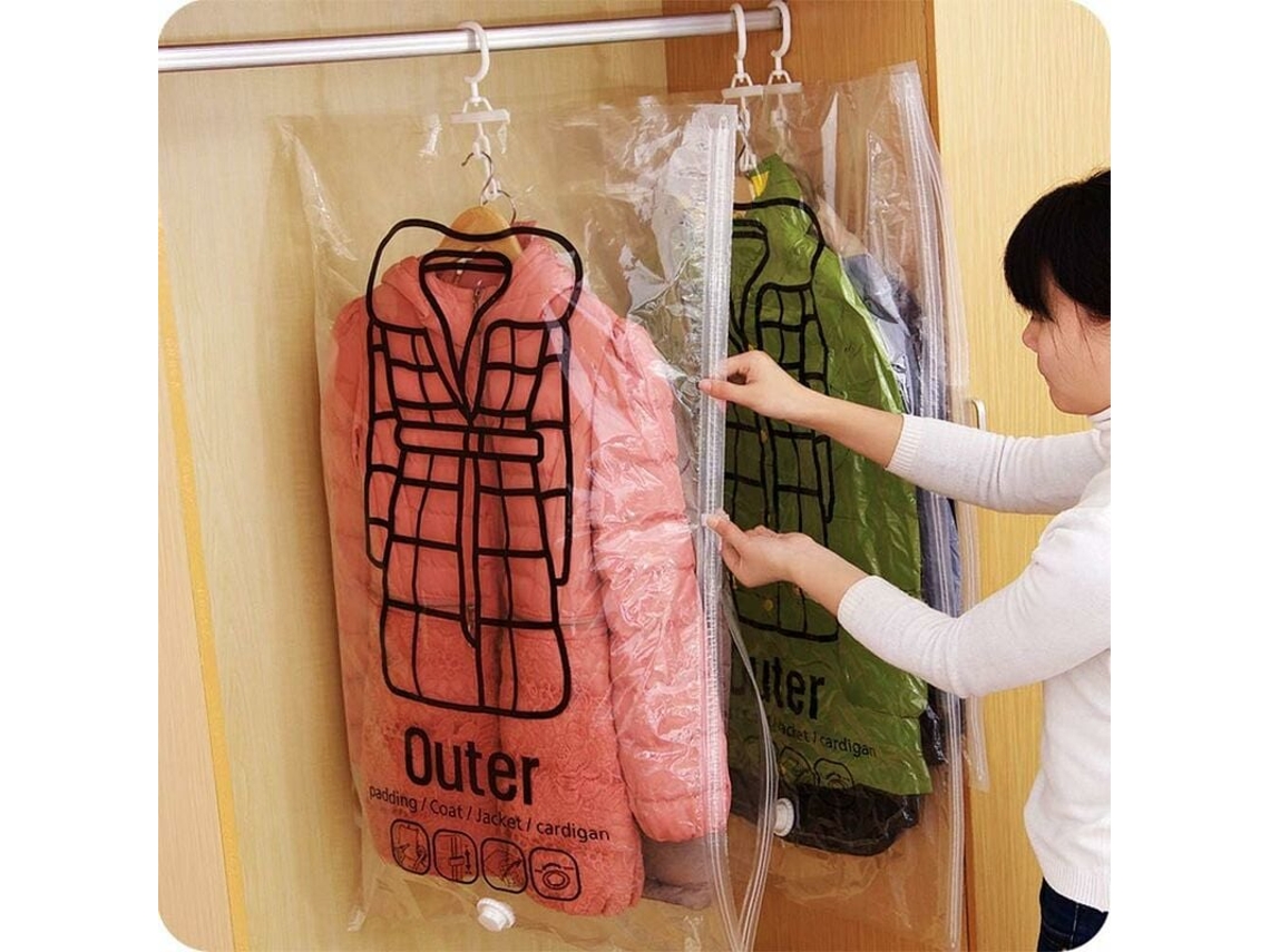 Bolsas de compresión al vacío - Para colgar ropa, abrigos y chaquetas - 2 piezas - L Abcrital