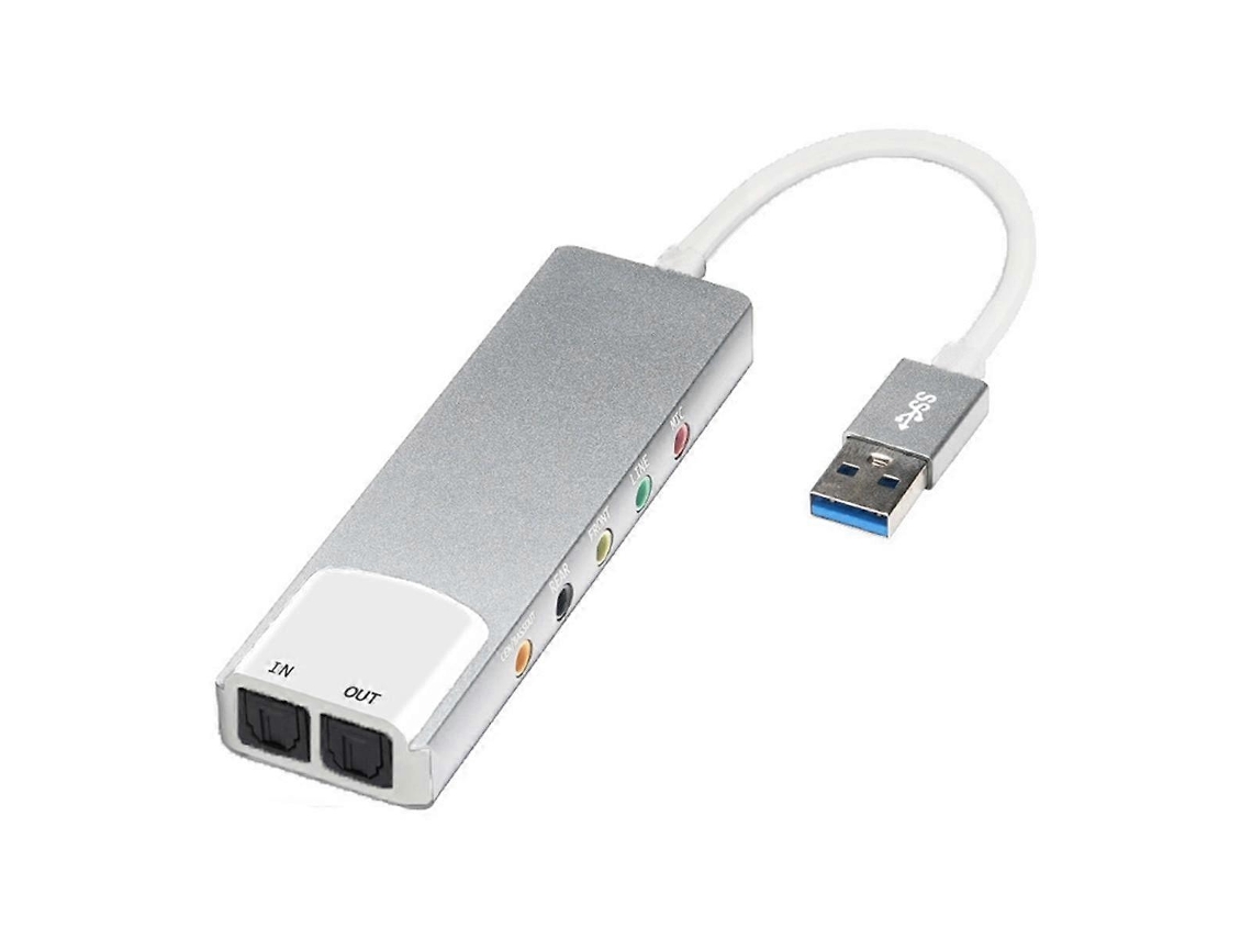 Convertidor de audio USB externo, tarjeta de sonido 5.1, adaptador de auriculares para PC