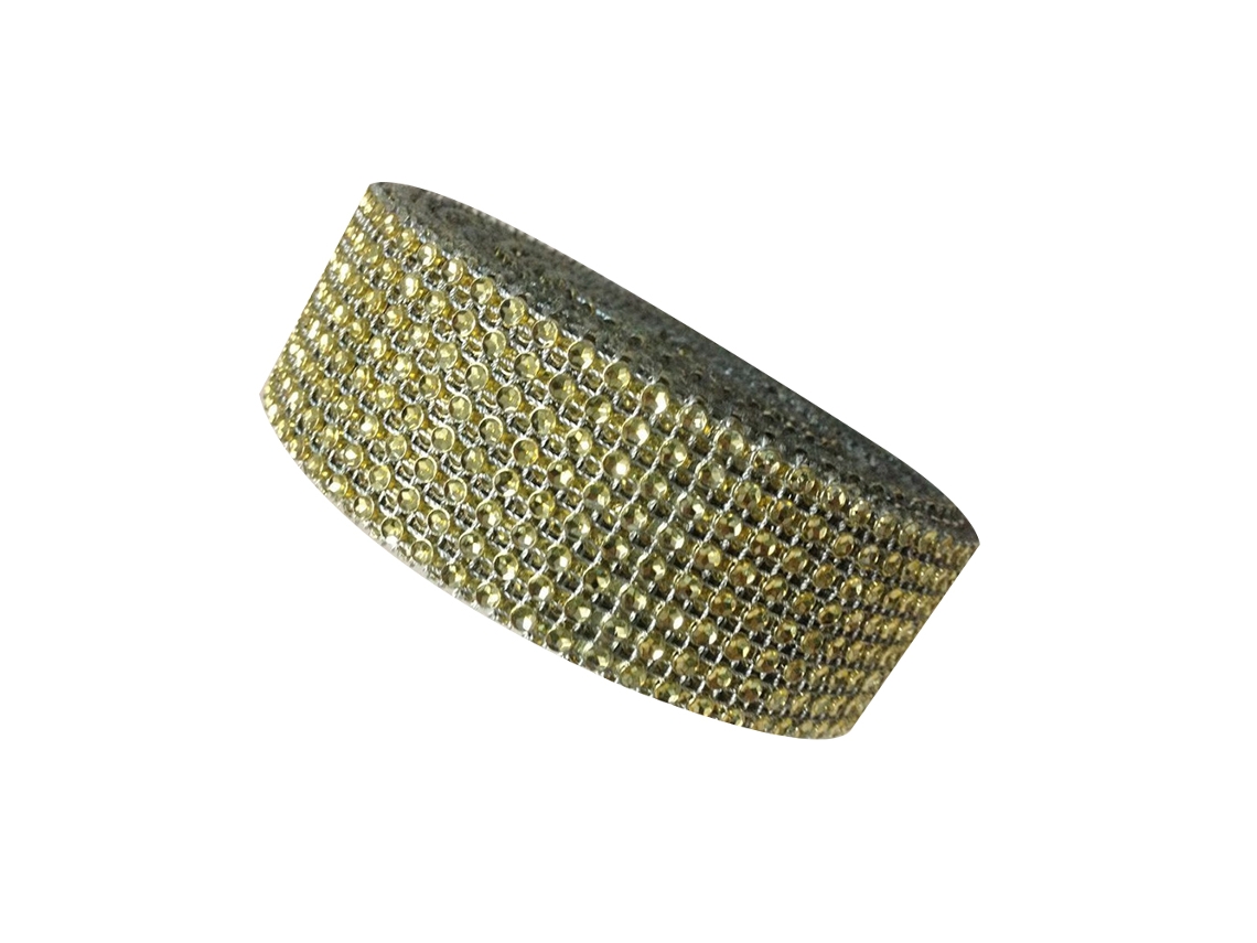 Rollo De Malla Adhesivo Con Piedras Strass 8 Filas, Cinta Para Decoración De Bodas, Hogar Y Fiestas, Oro